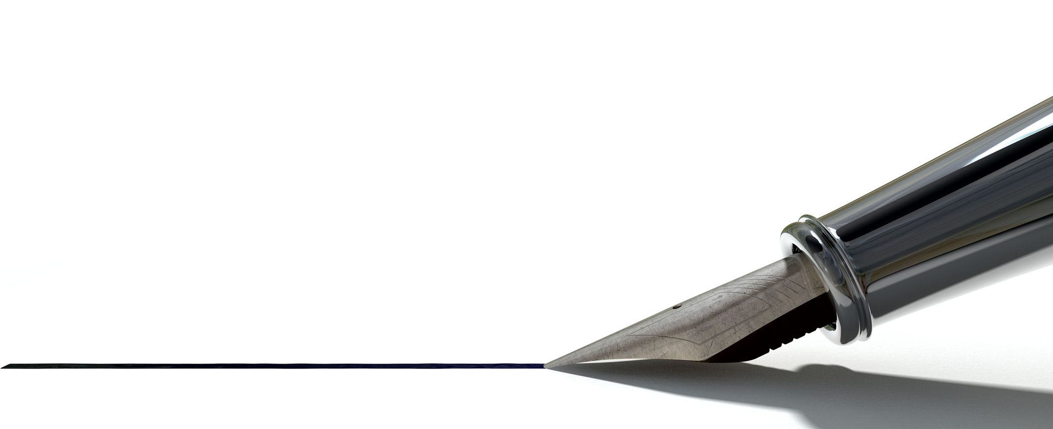 Ein Füller zieht eine schwarze Linie